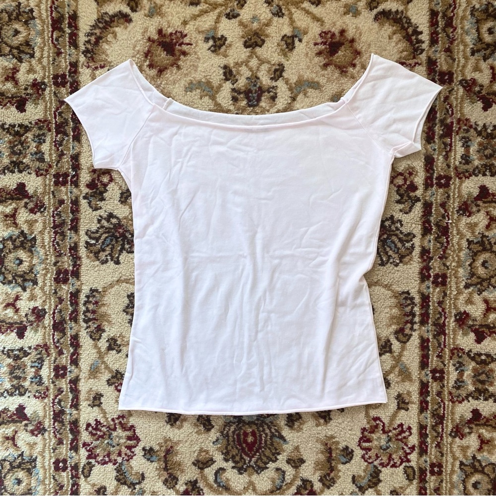 Brandy Mellvile Balletcore Pink Off The Shoulder Top